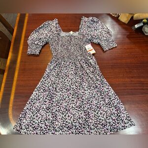 Riley & Rae Black and Pink Floral Casual Dress